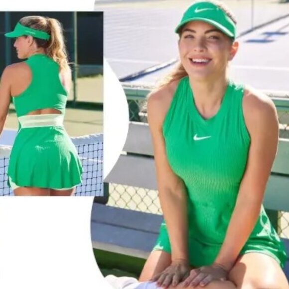 Nwt Nike Tennis Dress L Large - Beautiful Green - Picture 2 of 6
